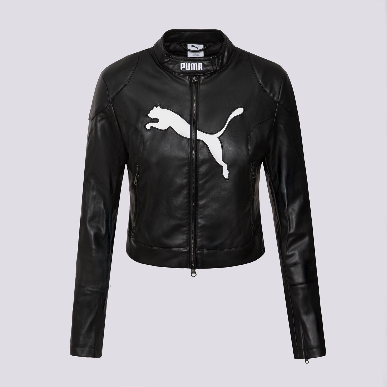Femei jachetă PUMA JACHETĂ FUTURE.PUMA.ARCHIVE PLEATHER RACER JACKET 632170 01 Negru