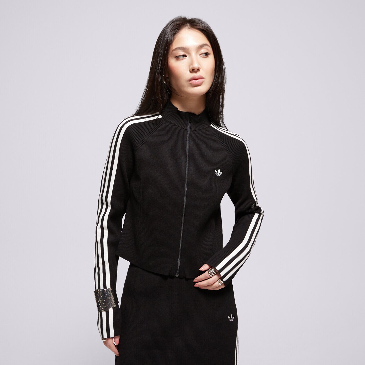 Femei bluză ADIDAS BLUZĂ SLIM KNIT TT JY2597 Negru