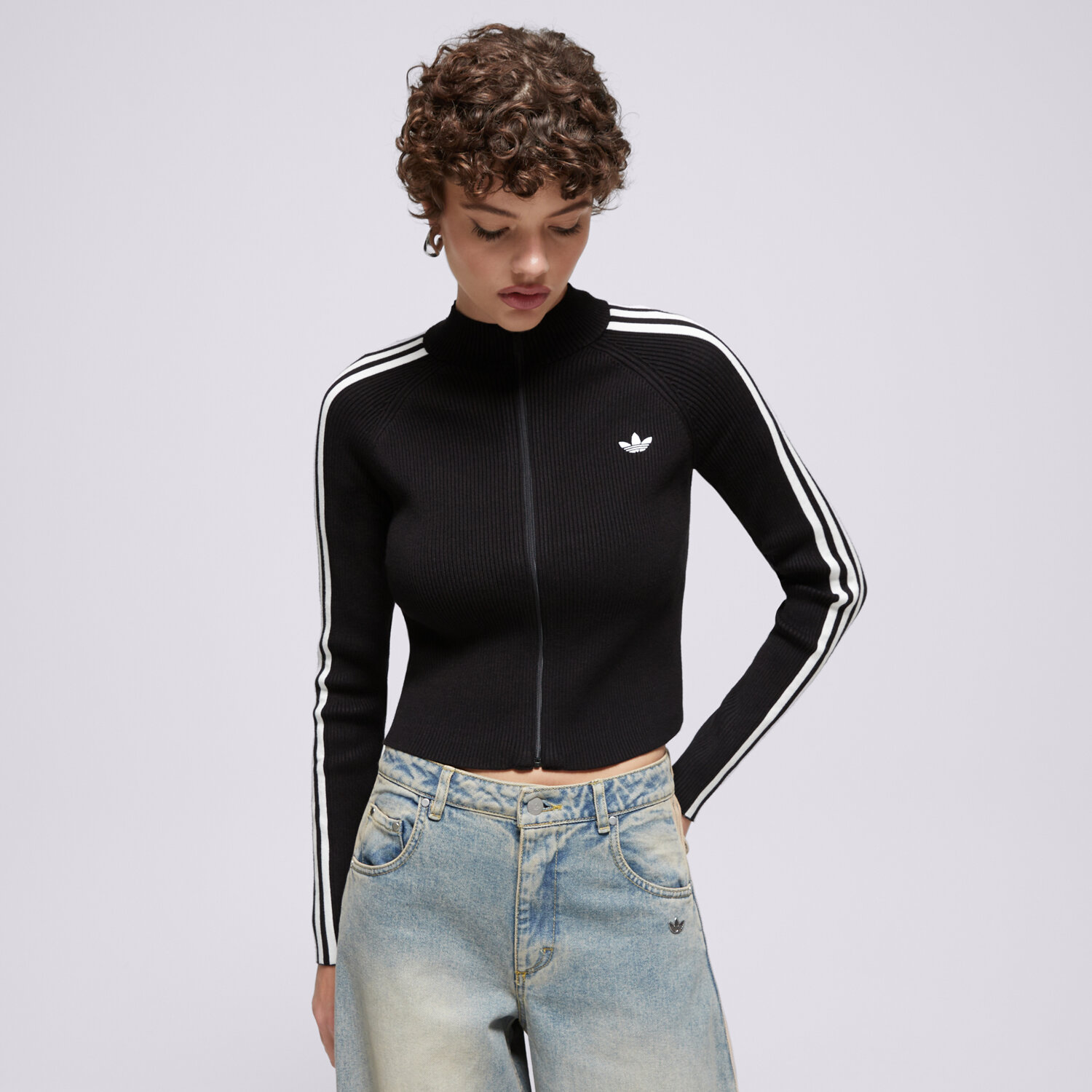 Femei bluză ADIDAS BLUZĂ SLIM KNIT TT JY2597 Negru