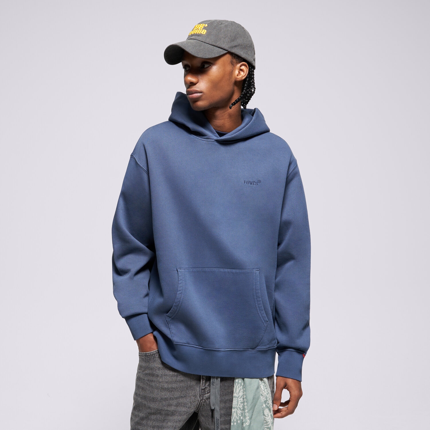 Bărbați bluză LEVI'S BLUZĂ CU GLUGĂ THE AUTHENTIC HOODIE BLUES A8435-0020 Albastru