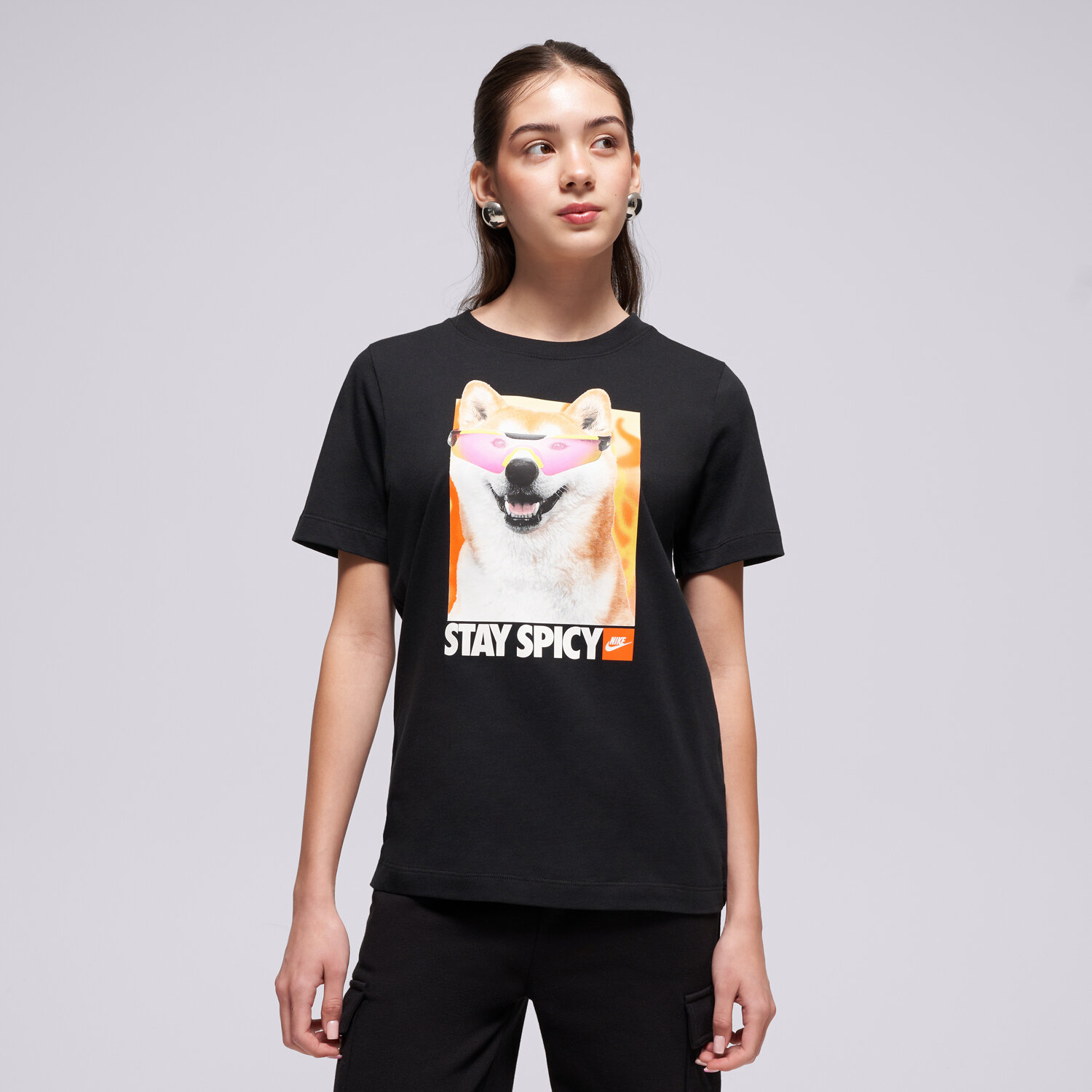 Copii tricou NIKE TRICOU K NSW TEE PHOTO SHIBA GIRL HV5206-010 Negru