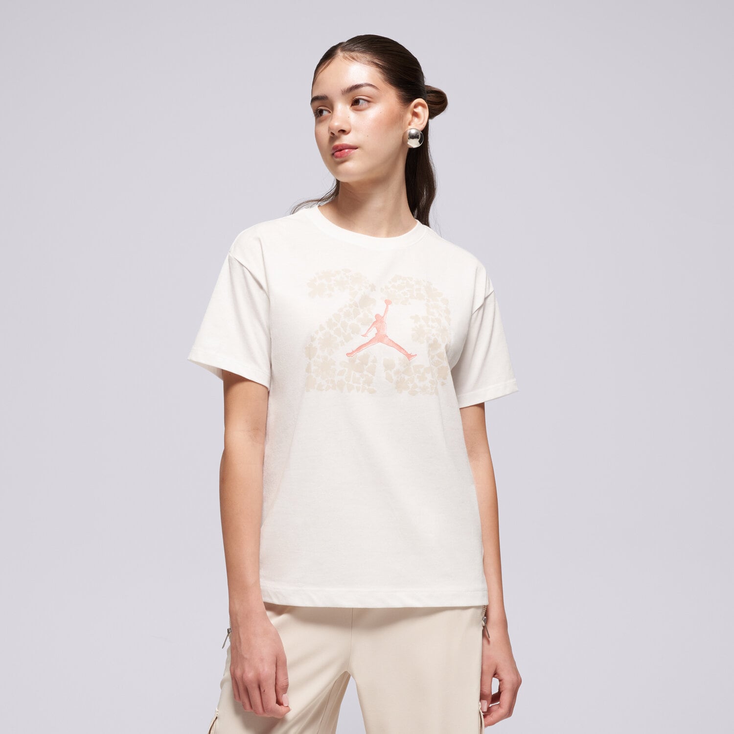 Copii tricou JORDAN TRICOU JDG 23 FLORAL SS TEE GIRL 45F261-782 cremă