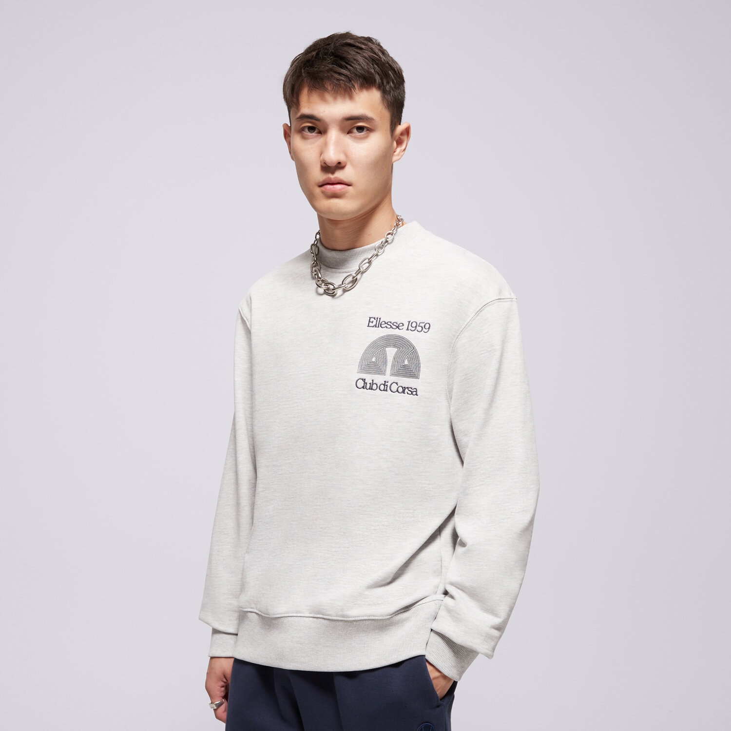 Bărbați bluză ELLESSE BLUZĂ CLUB DI CORSA SWEATSHIRT LGREY MRL SHB23149131 Gri