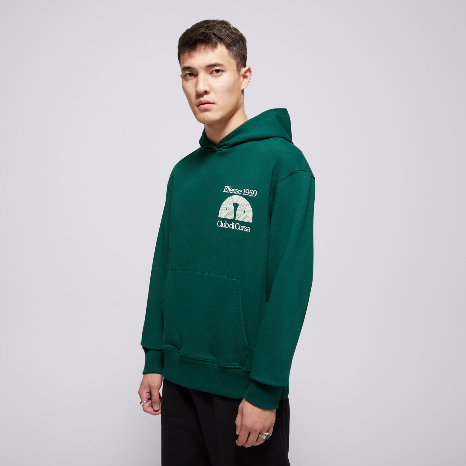 Bărbați bluză ELLESSE BLUZĂ CU GLUGĂ CLUB DI CORSA DGREEN HOODIE SHB23148502 Verde