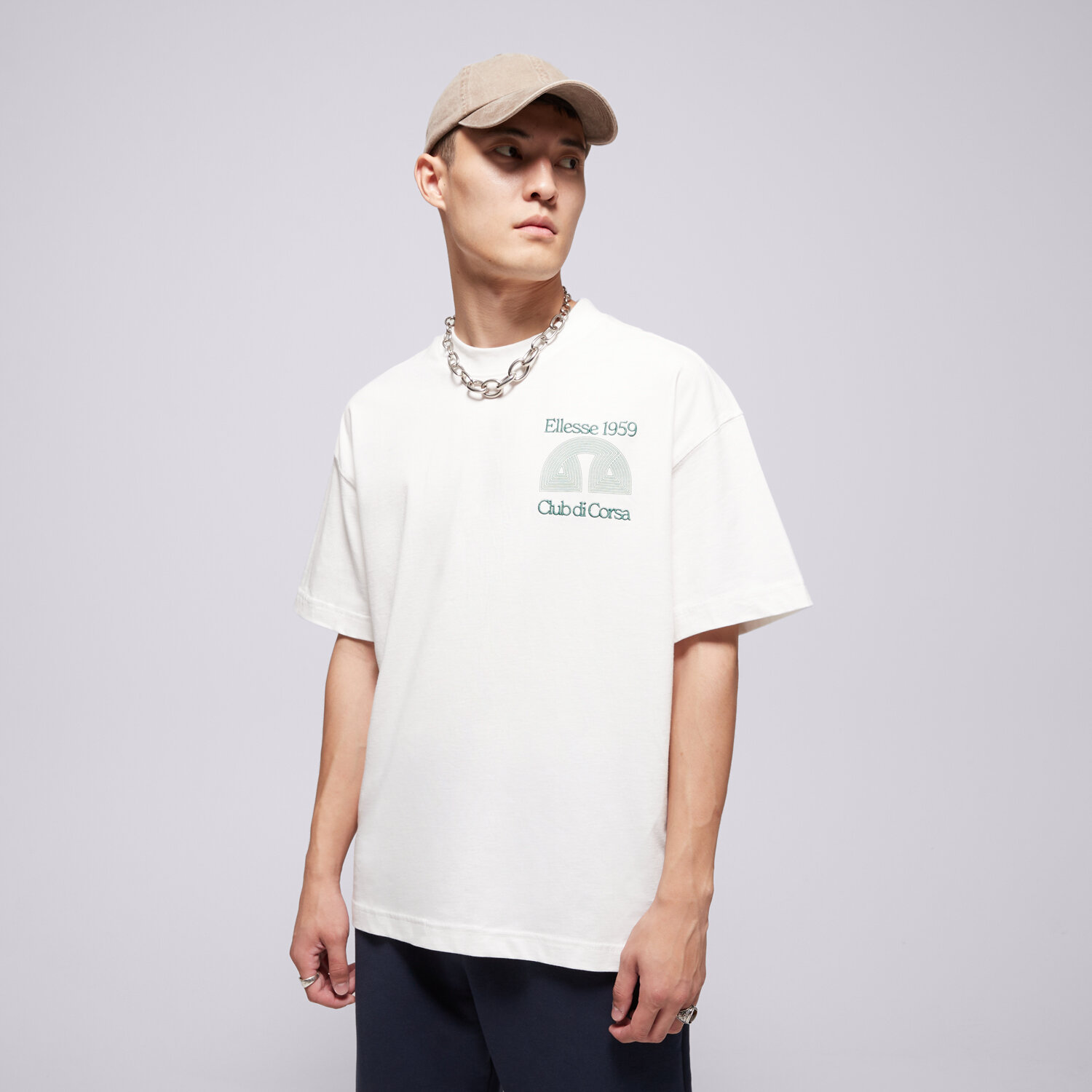Bărbați tricou ELLESSE TRICOU CLUB DI CORSA TEE WHT SHB23147908 Alb