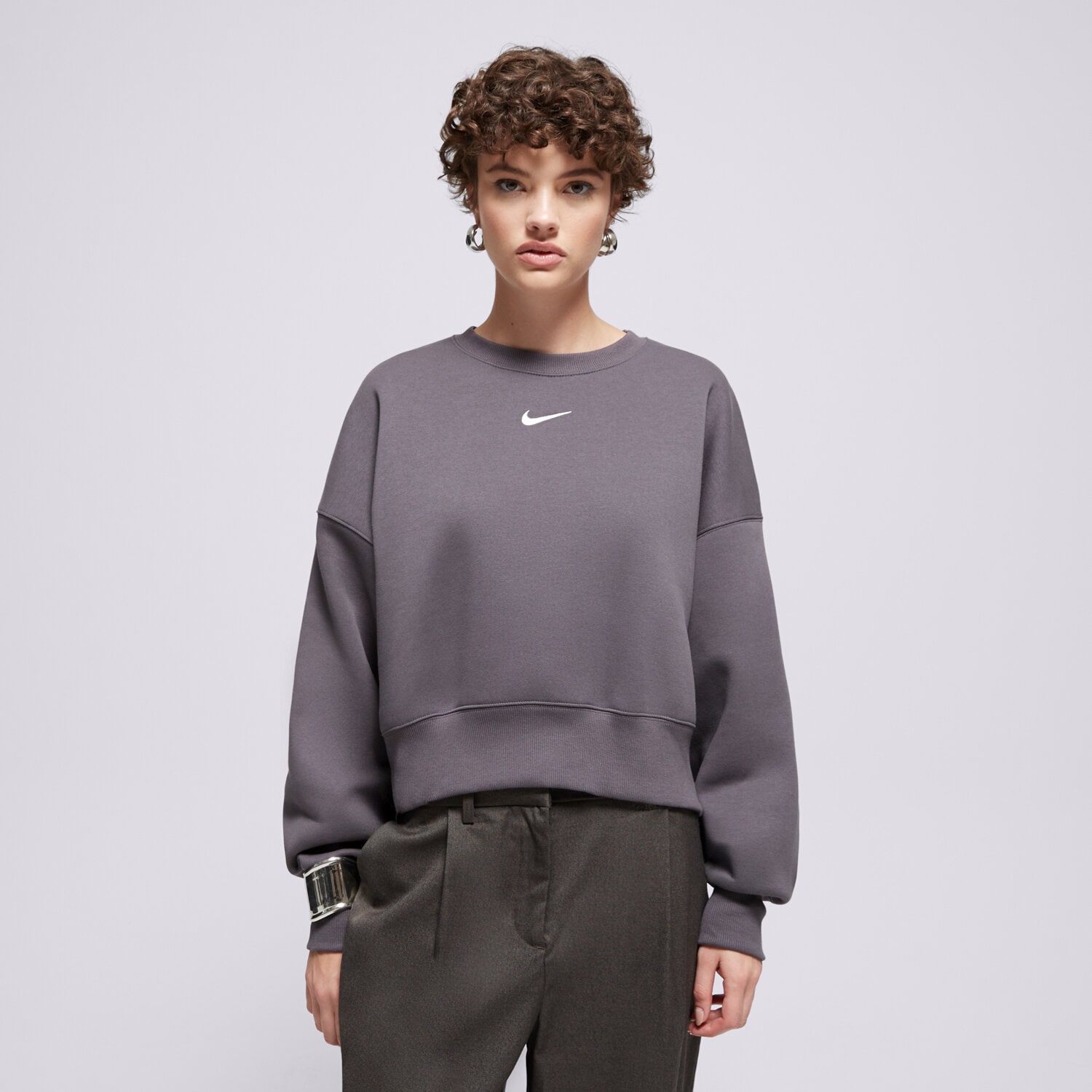 Femei bluză NIKE BLUZĂ W NSW PHNX FLC OOS CREW DQ5761-036 Gri