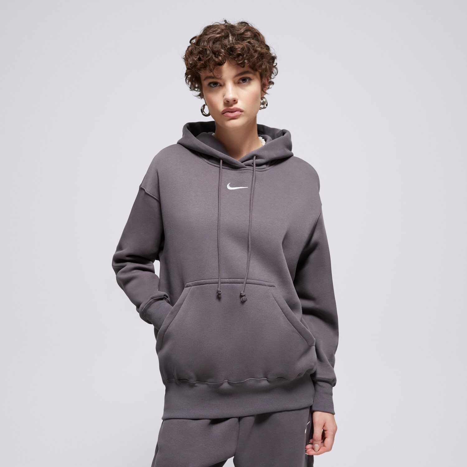 Femei bluză NIKE BLUZĂ CU GLUGĂ W NSW PHNX FLC OS PO HOODIE DQ5860-036 Gri