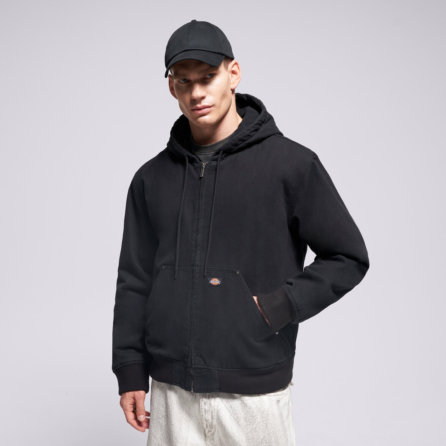 Bărbați eacă de iarnă DICKIES JACHETĂ DE IARNĂ HILHAM   HOODED CANVAS JACKET DK0A87O5BLK1 Negru
