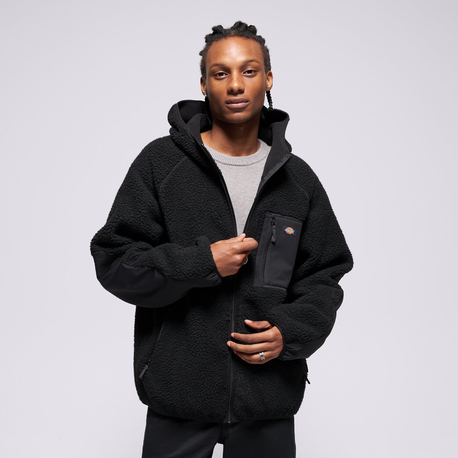 Bărbați eacă de iarnă DICKIES JACHETĂ CENTRAL HIGH PILE HOODED DK0A87NVBLK1 Negru