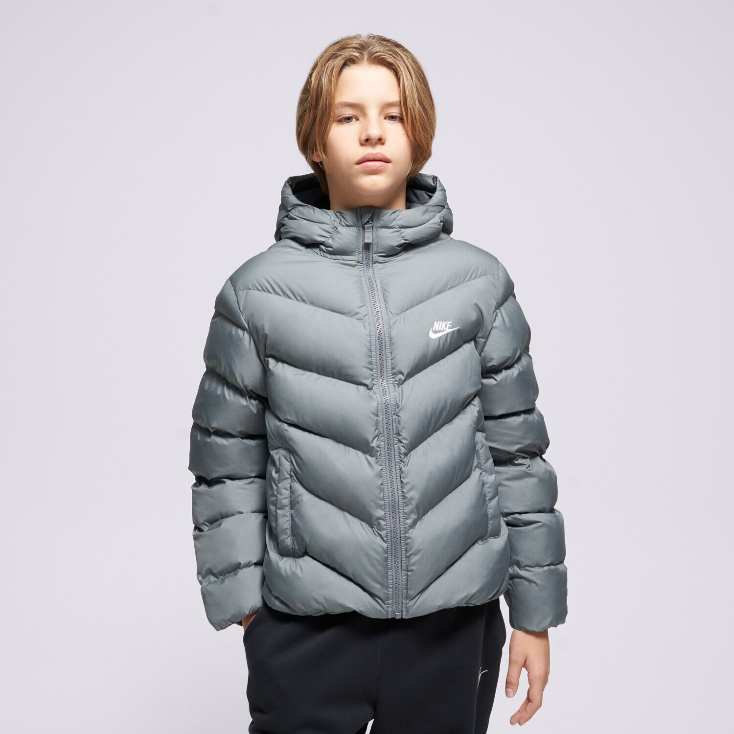 Jachetă de sezon pentru copii (primăvară/toamnă) NIKE JACHETĂ CU PUF K NSW TF ADP PUFFER BOY HQ4976-084 Gri