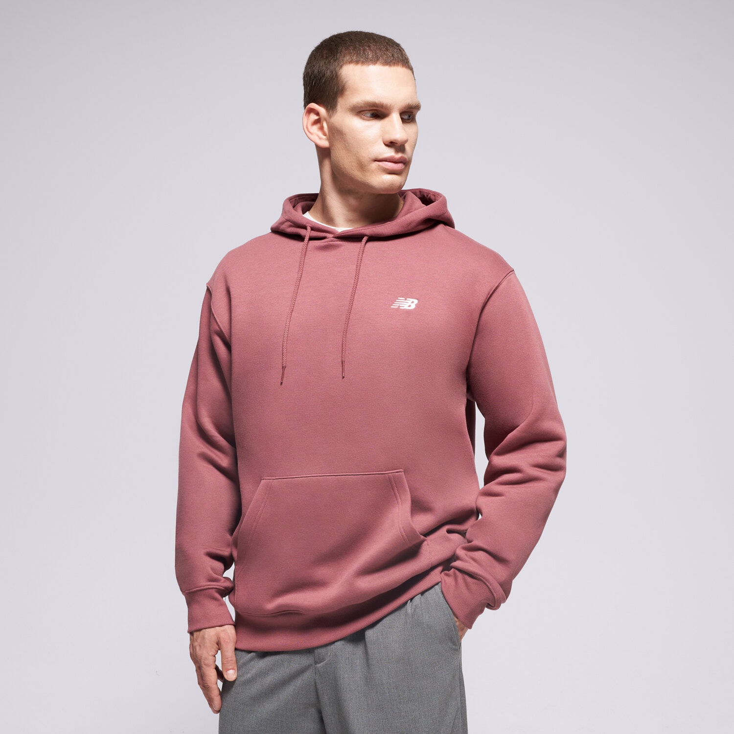 Bărbați bluză NEW BALANCE BLUZĂ CU GLUGĂ SPORT ESSENTIALS FLEECE HOODIE MT41511WAD Roșu