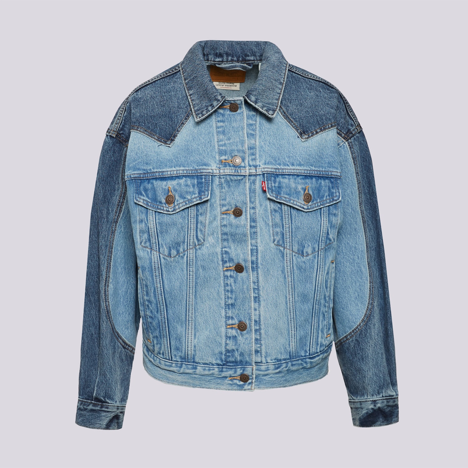 Femei jachetă LEVI'S JACHETĂ 90S WESTERN PIECED TRCKR WORN IN 003RS-0000 Albastru