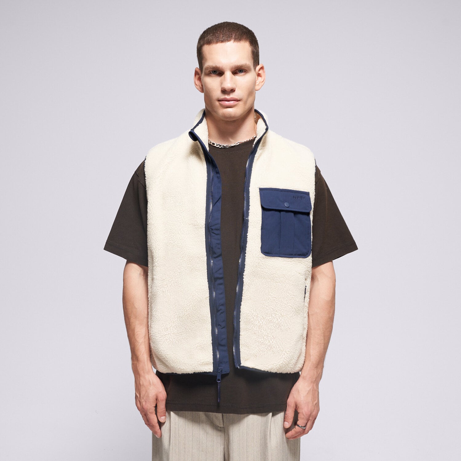 Bărbați veste LEVI'S VESTĂ JOONIE SHERPA VEST NEUTRALS 003AY-0002 Bej