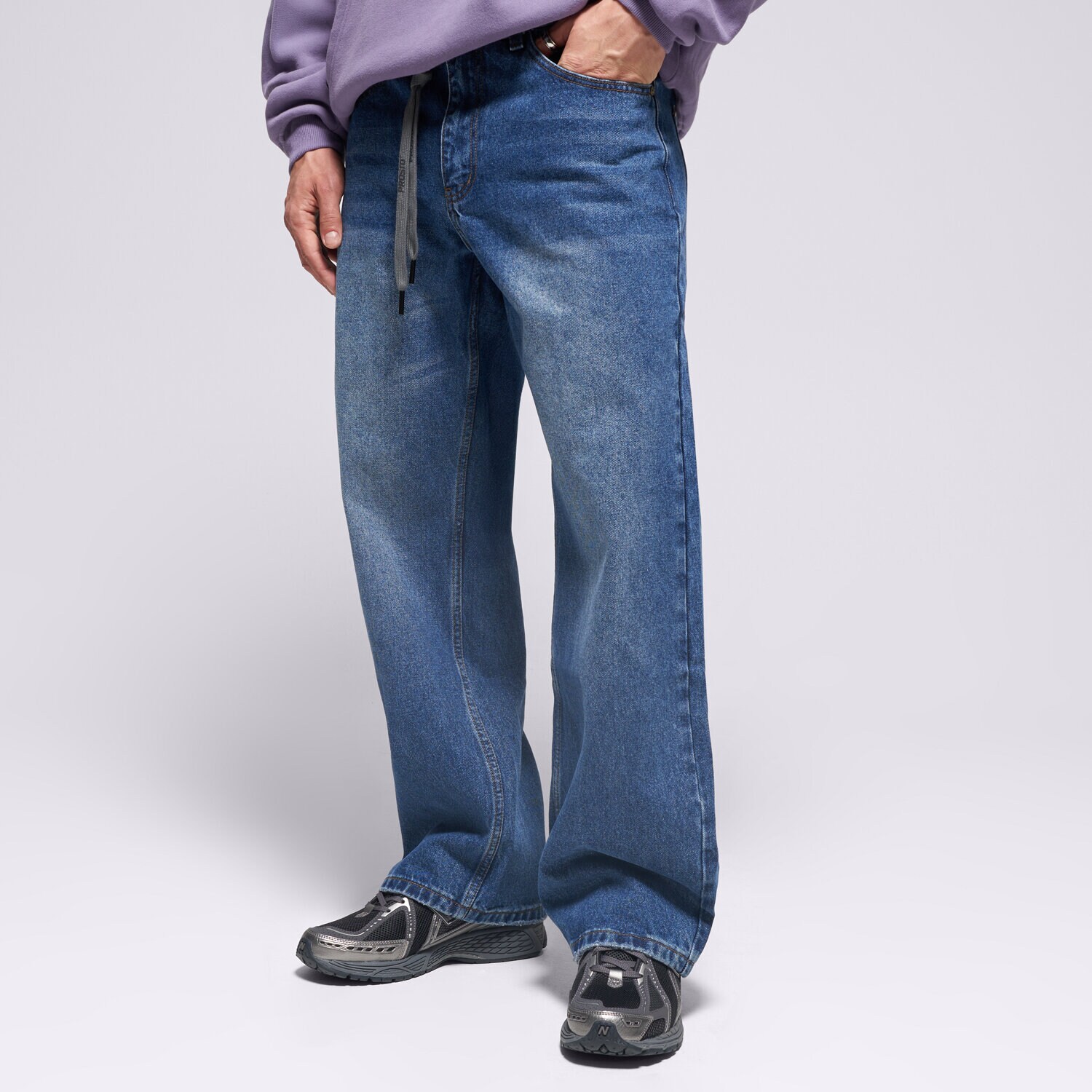 Bărbați pantaloni PROSTO PANTALONI  JEANS BAGGY TARMAC BLUE KL252MPAN3012 Albastru