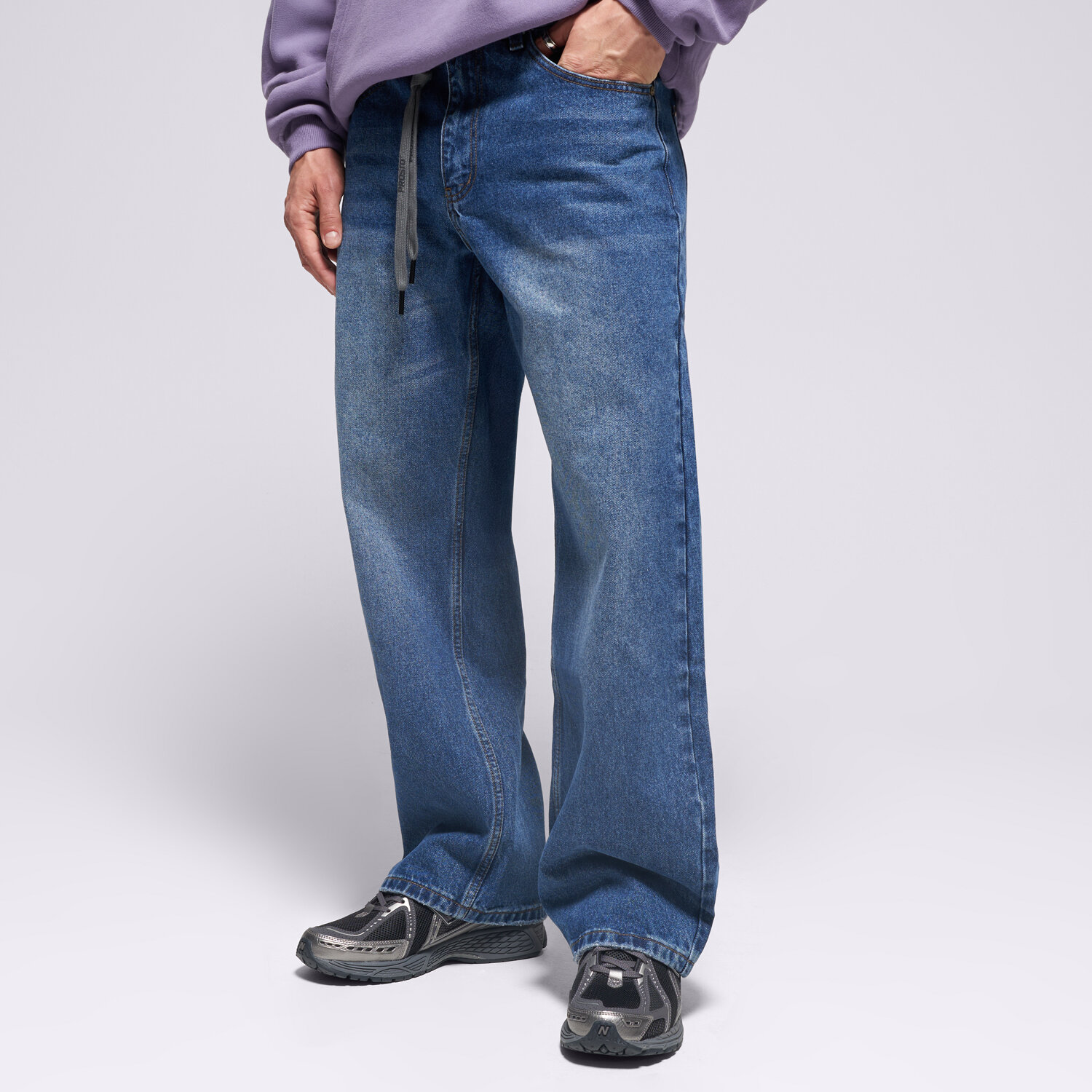 Bărbați pantaloni PROSTO PANTALONI  JEANS BAGGY TARMAC BLUE KL252MPAN3012 Albastru