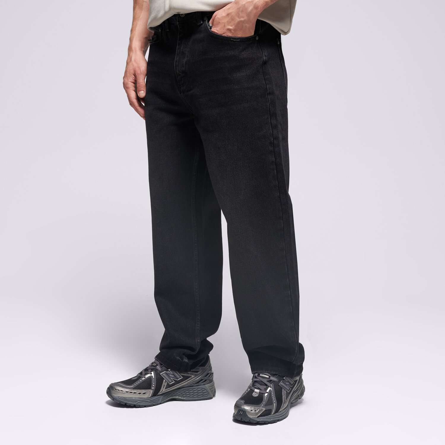 Bărbați pantaloni PROSTO PANTALONI  JEANS REGULAR BUNKER GRAPHITE KL252MPAN3021 Negru