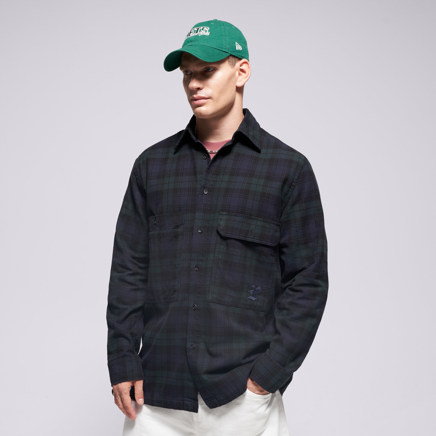 Bărbați tricou PROSTO CĂMAșĂ SHIRT CHECK NAVY KL252MOTH4012 Mulicolor