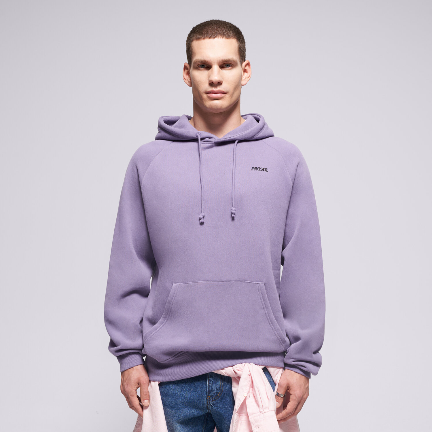 Bărbați bluză PROSTO BLUZĂ CU GLUGĂ HOODIE SKIZZLE WASHED LAVENDER KL252MSWE2183 Lavandă