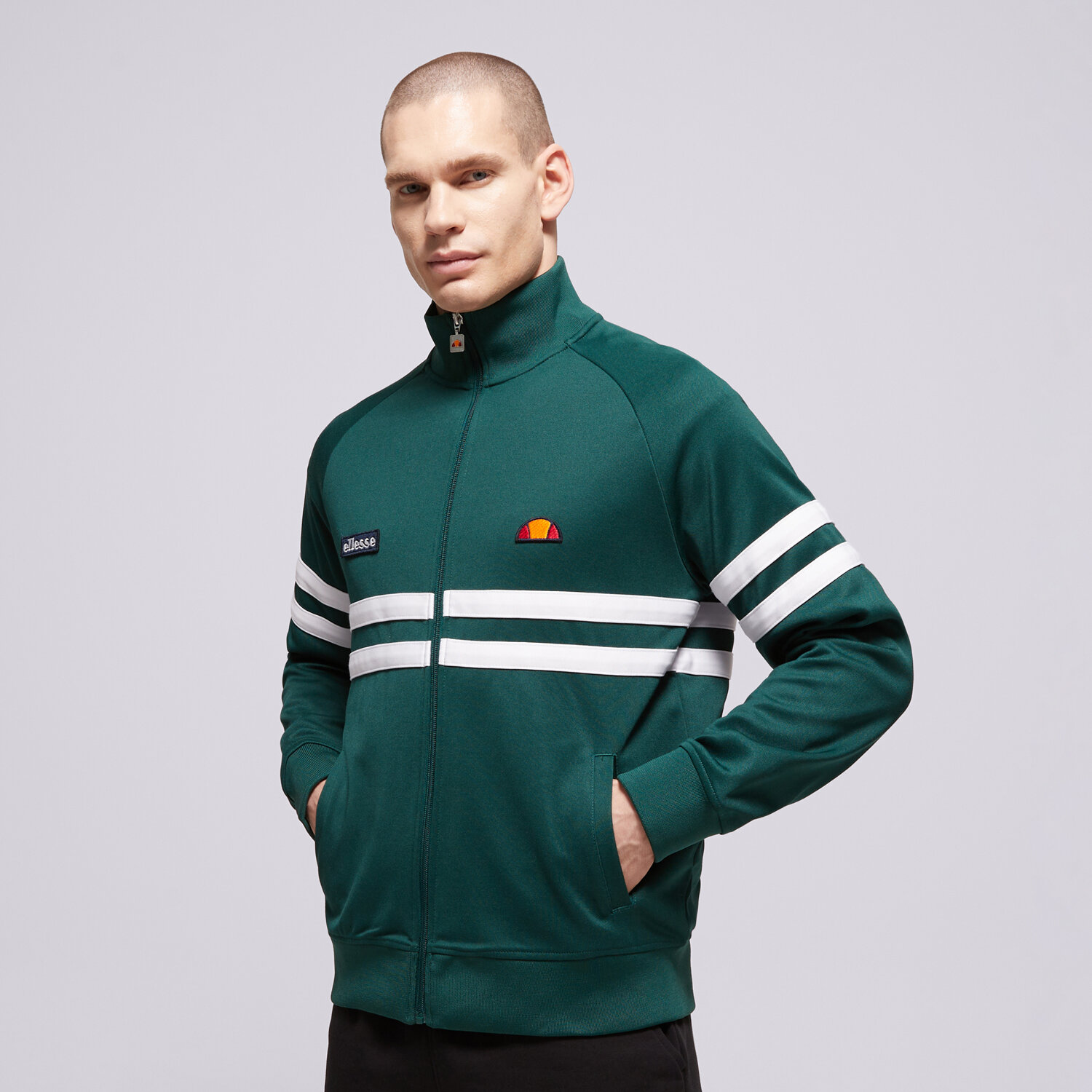 Bărbați bluză ELLESSE BLUZĂ RIMINI DGREEN TRACK JACKET SHB00892502 Verde
