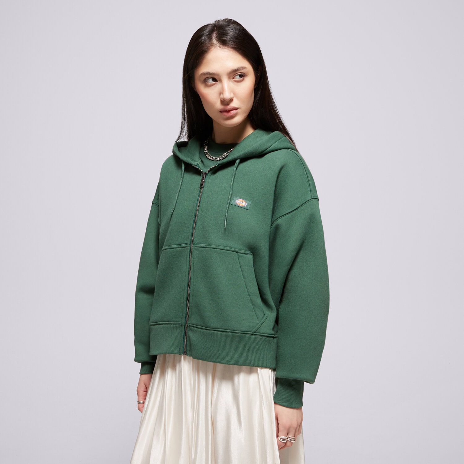 Femei bluză DICKIES  BLUZĂ OAKPORT ZIP HOODIE DK0A4Y1ZPIN1 Verde