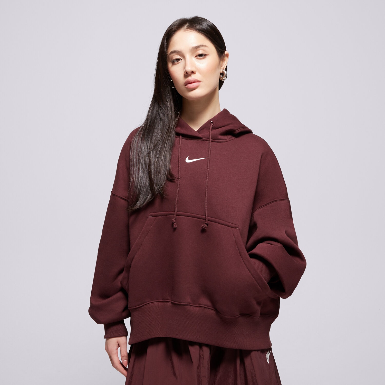 Femei bluză NIKE BLUZĂ CU GLUGĂ W NSW PHNX FLC OOS PO HOODIE DQ5858-652 Bordo