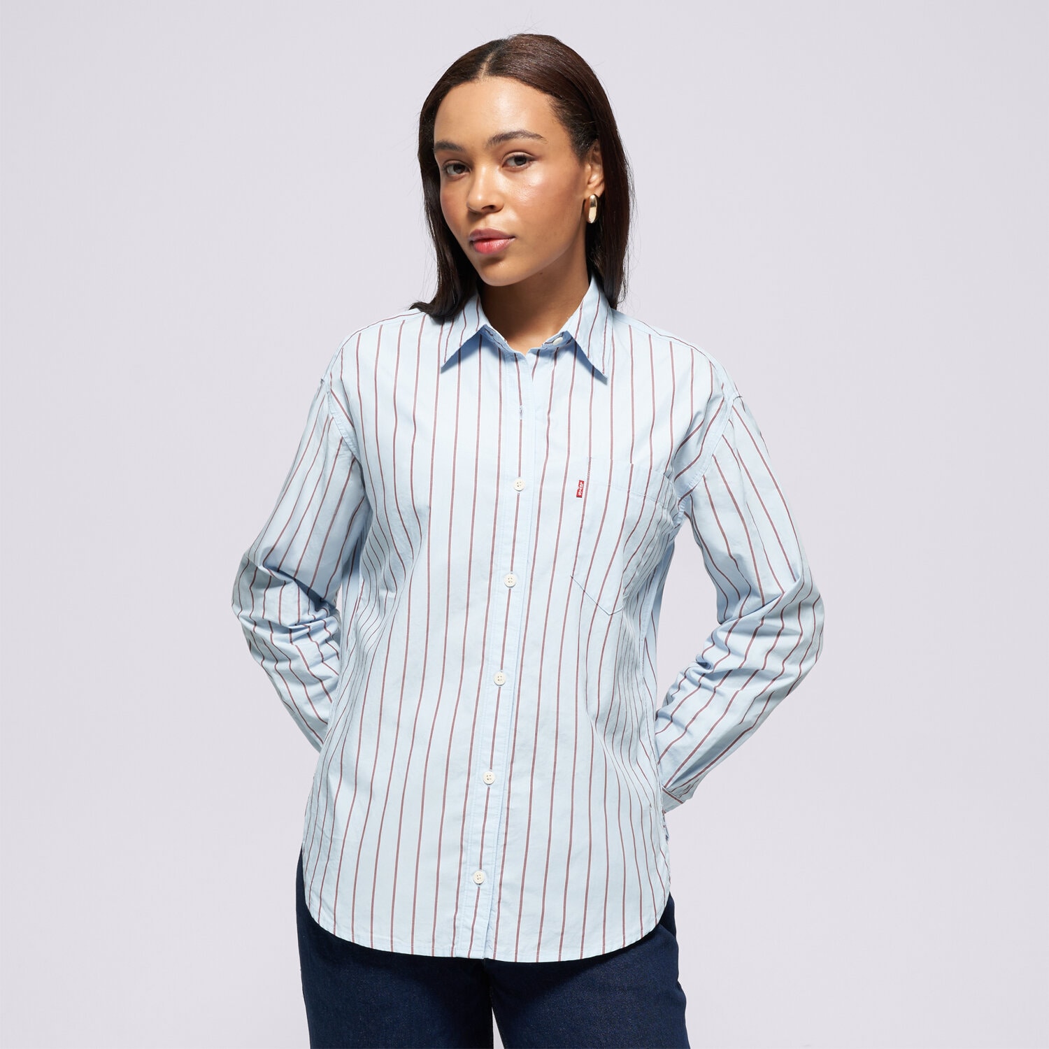 Femei tricou LEVI'S CĂMAșĂ HARLIE NEW BF SHIRT BLUES 001HM-0012 Albastru
