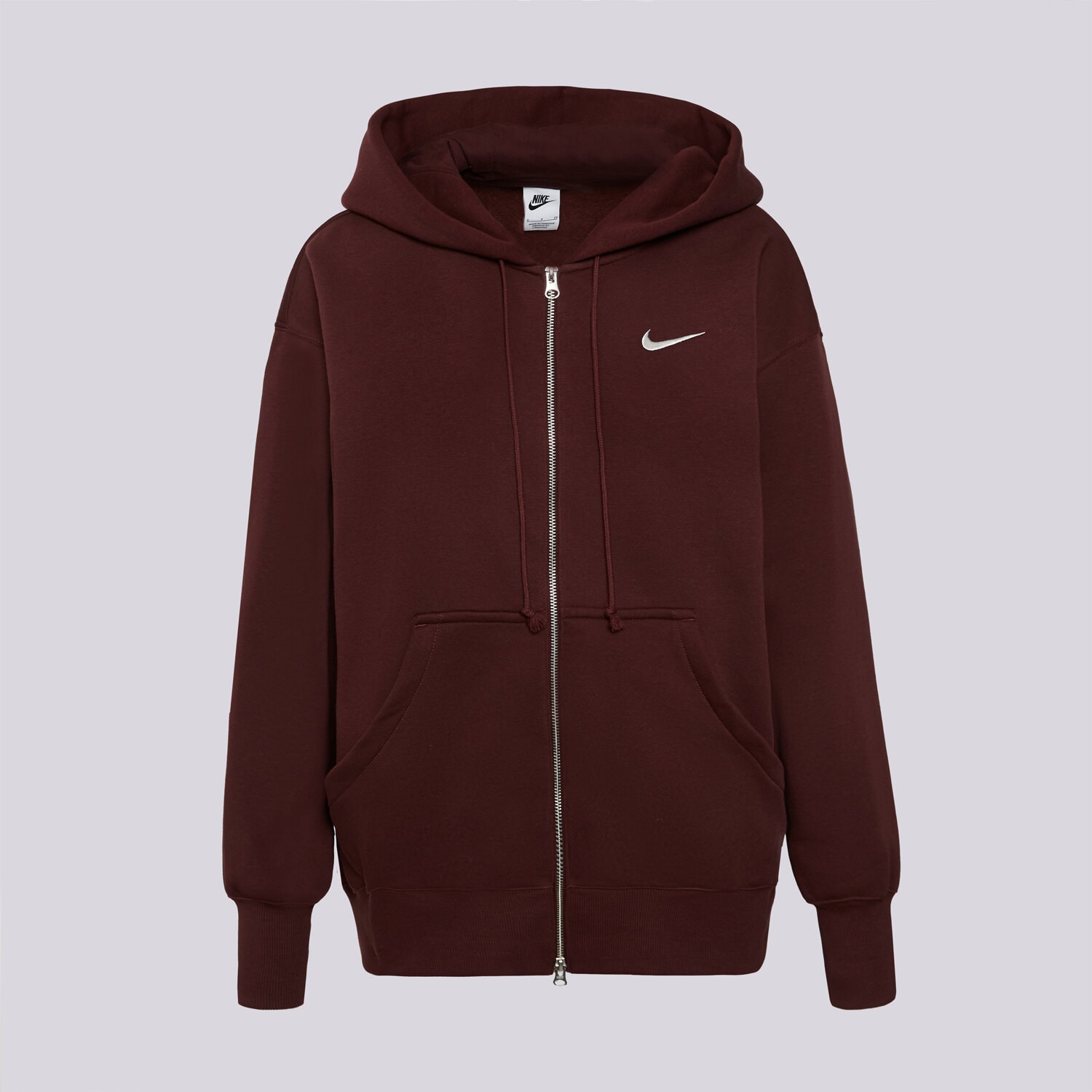 Femei bluză NIKE BLUZĂ W NSW PHNX FLC FZ OS HOODIE DQ5758-654 Bordo
