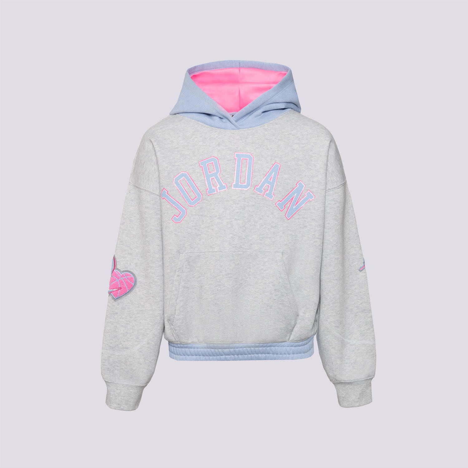 Copii bluză JORDAN BLUZĂ CU GLUGĂ JDG BLUE JEANS & BLING PO HOOD GIRL 45F193-G2H Gri