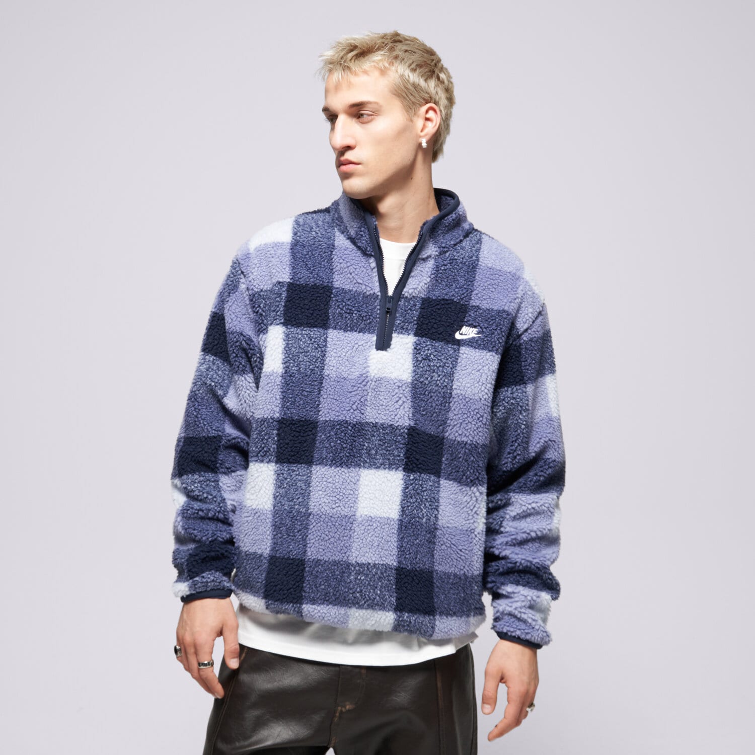 Bărbați bluză NIKE POLAR M NK CLUB SSNL WNTRZD AOP HZ FZ0896-057 Albastru