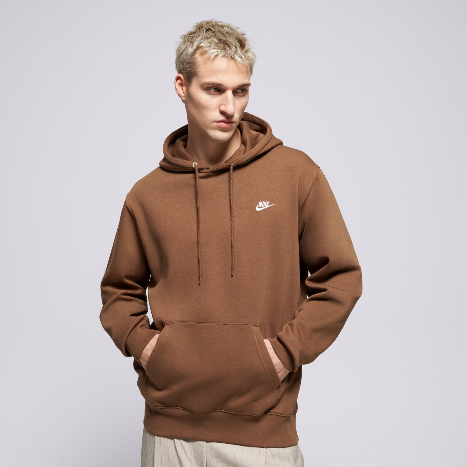 Bărbați bluză NIKE BLUZĂ CU GLUGĂ M NK CLUB BB PO HOODIE FN3859-235 Maro