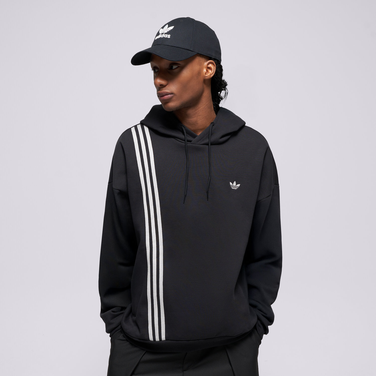 Bărbați bluză ADIDAS BLUZĂ CU GLUGĂ FRONT ST HD JV9879 Negru