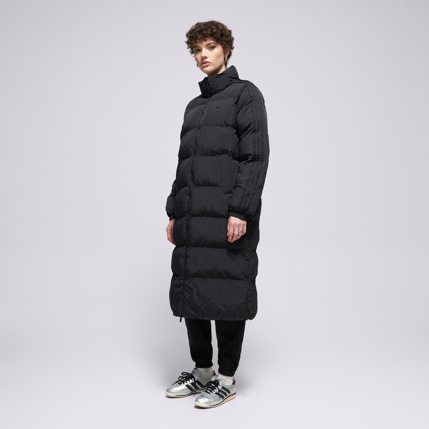 Femei geacă de iarnă ADIDAS JACHETĂ LONG PUFFER JX2957 Negru