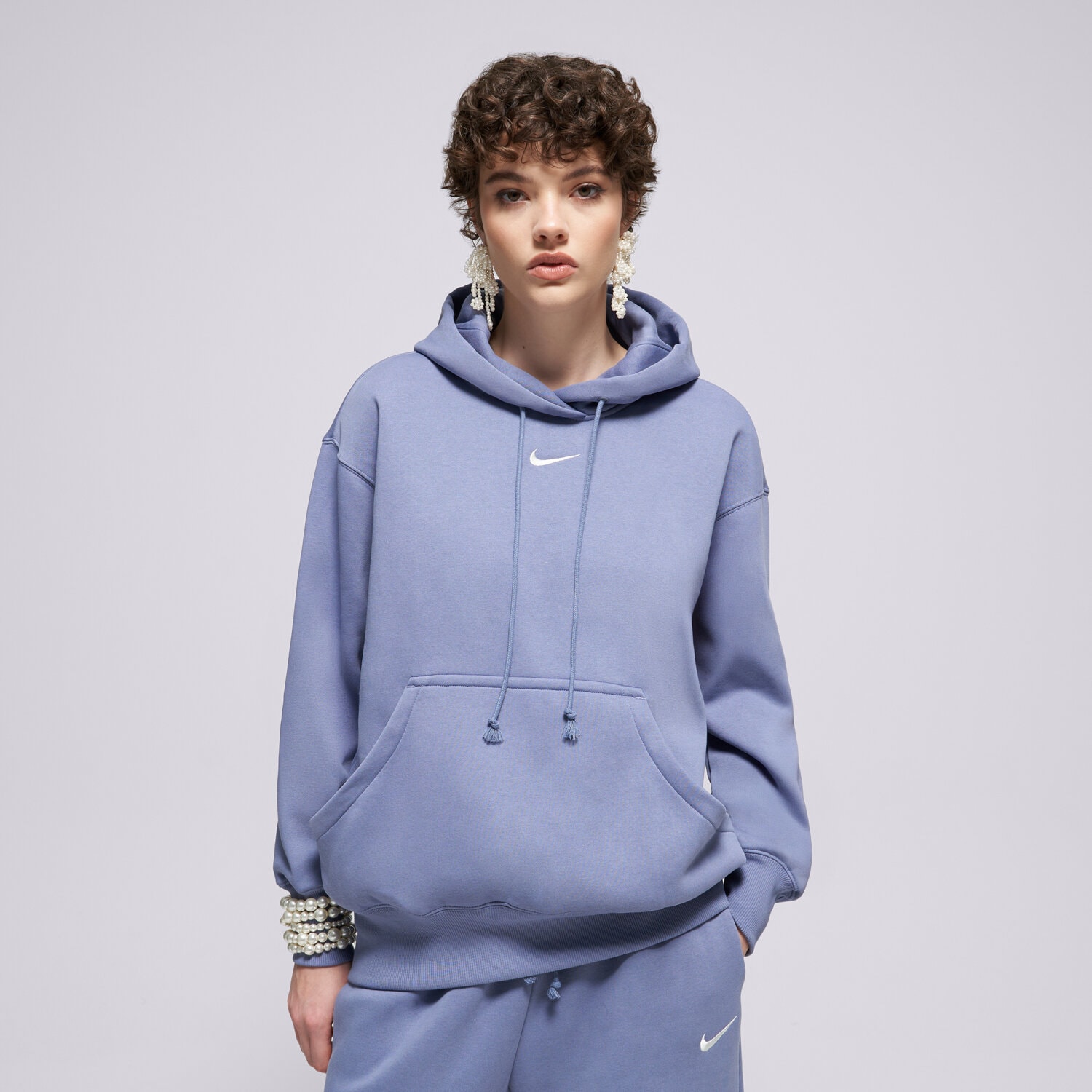 Femei bluză NIKE BLUZĂ CU GLUGĂ W NSW PHNX FLC OS PO HOODIE DQ5860-499 Albastru