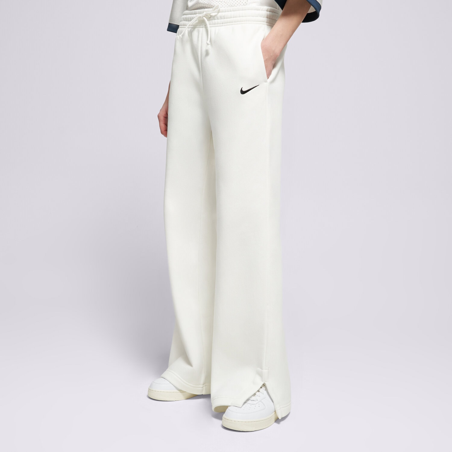 Femei pantaloni NIKE PANTALONI  W NSW PHNX FLC HR PANT WIDE 2 IH1011-133 Alb