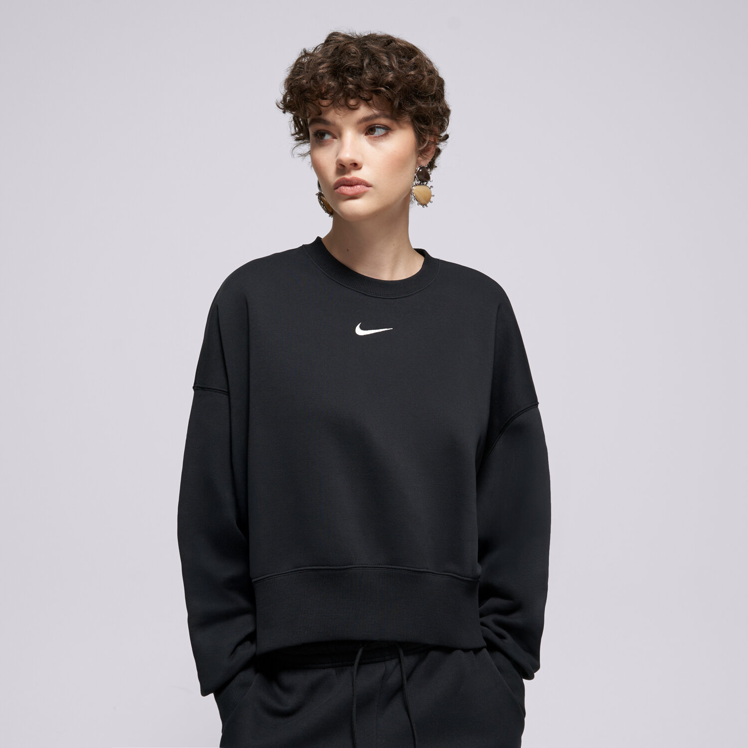 Femei bluză NIKE BLUZĂ W NSW PHNX FLC OOS CREW DQ5761-010 Negru