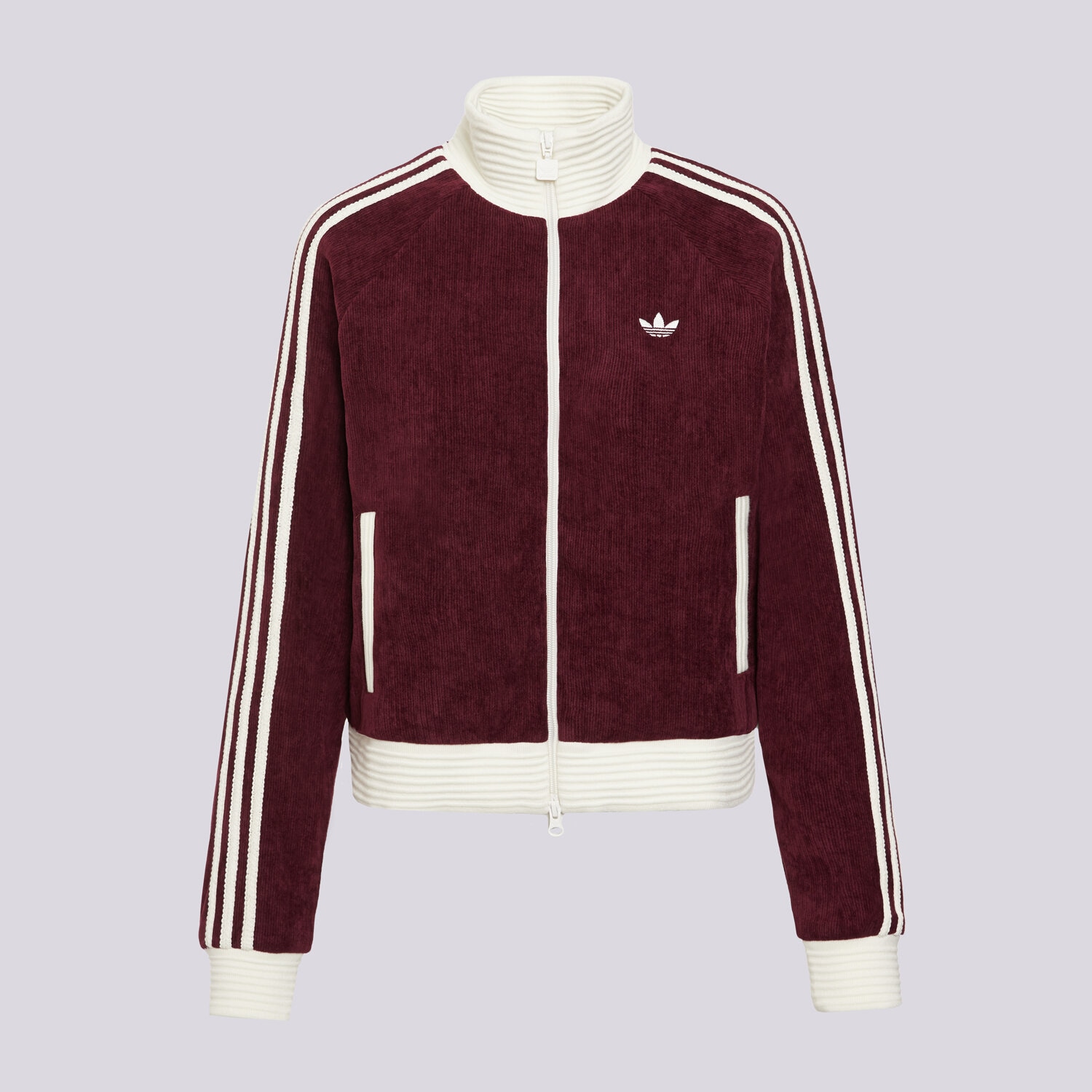 Femei bluză ADIDAS BLUZĂ VELOUR KNIT TRACK TOP KS0400 Bordo