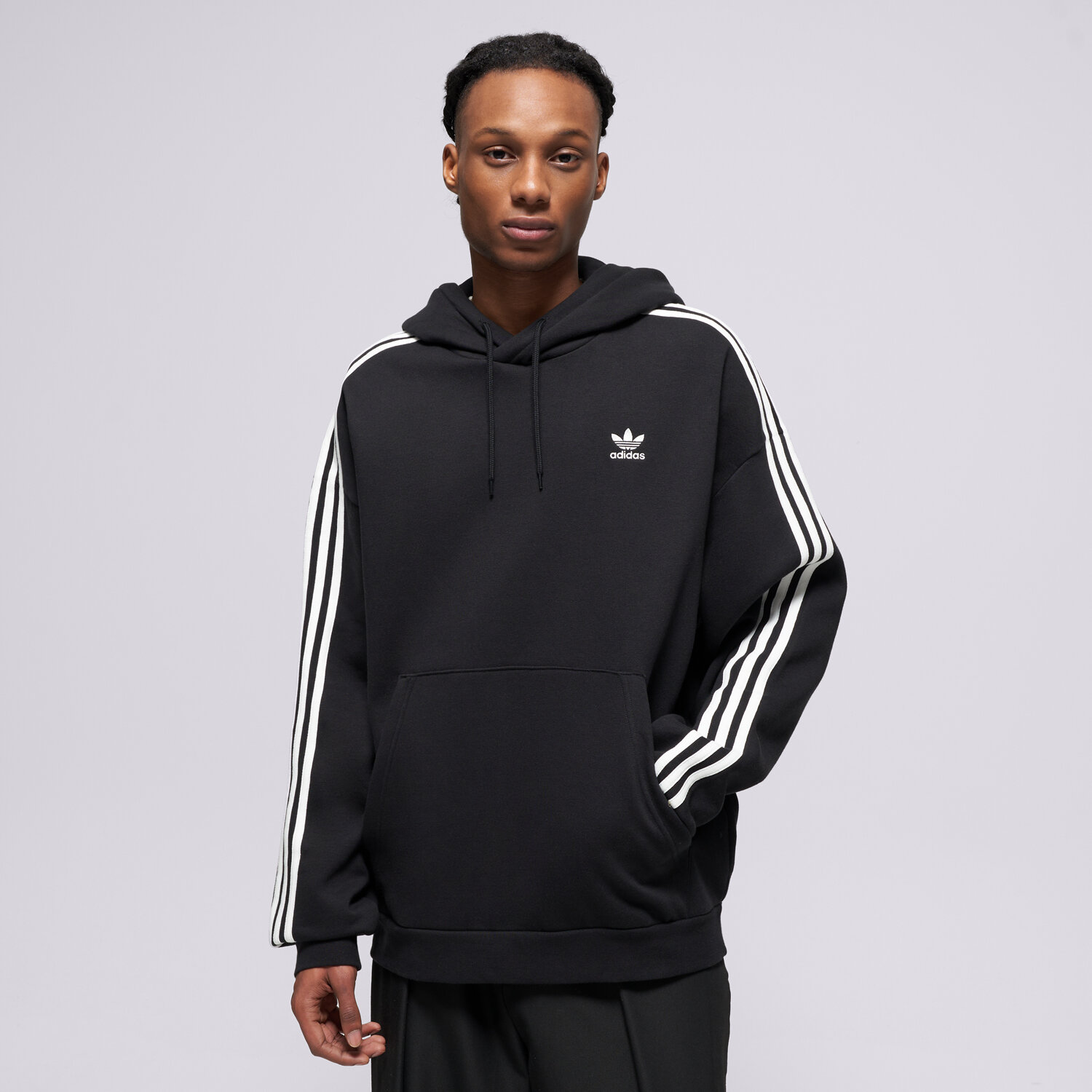 Bărbați bluză ADIDAS BLUZĂ HANORAC BAGGY HOODIE JC6251 Negru