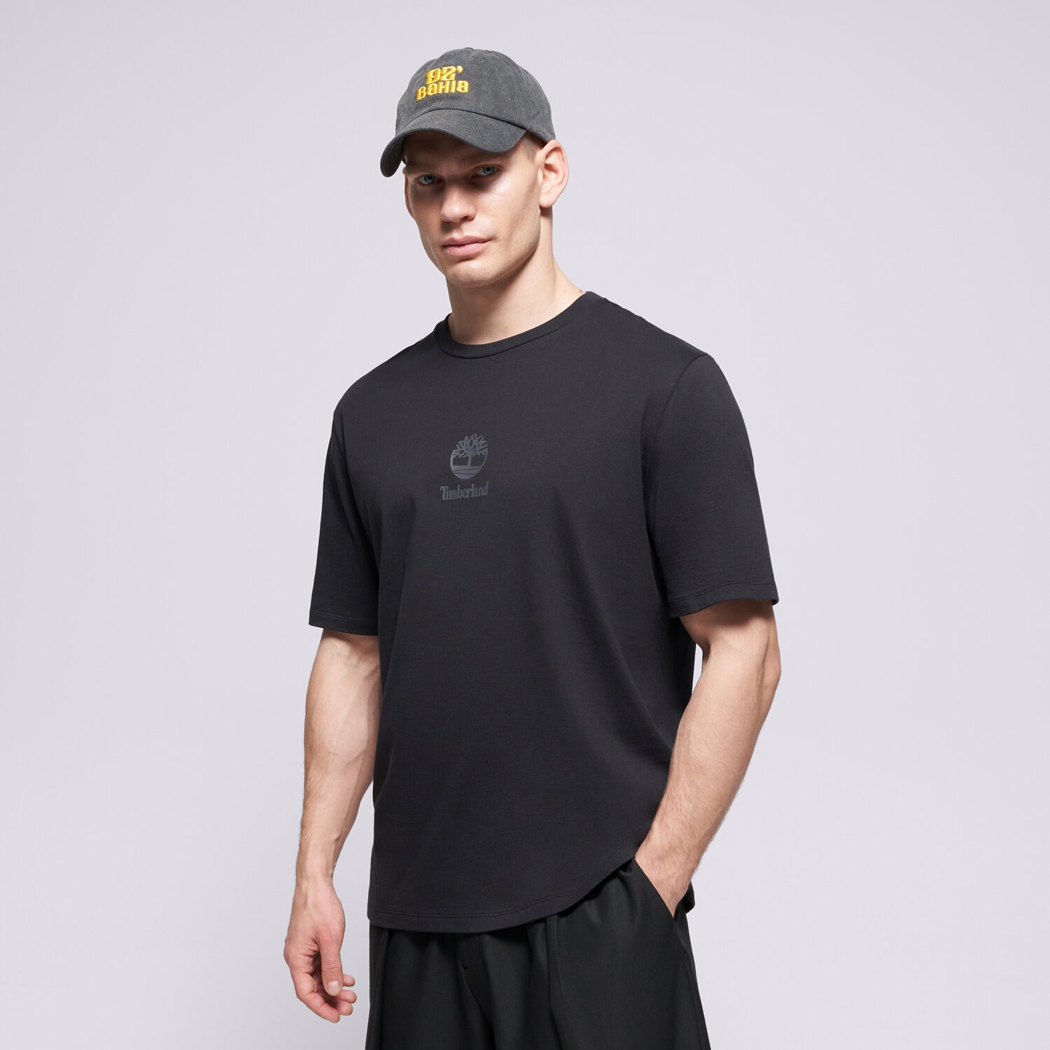 Bărbați tricou TIMBERLAND TRICOU NEW SMALL LOGO PRINT SS TEE BLACK PAVEMENT TB0A6WWTX651 Negru
