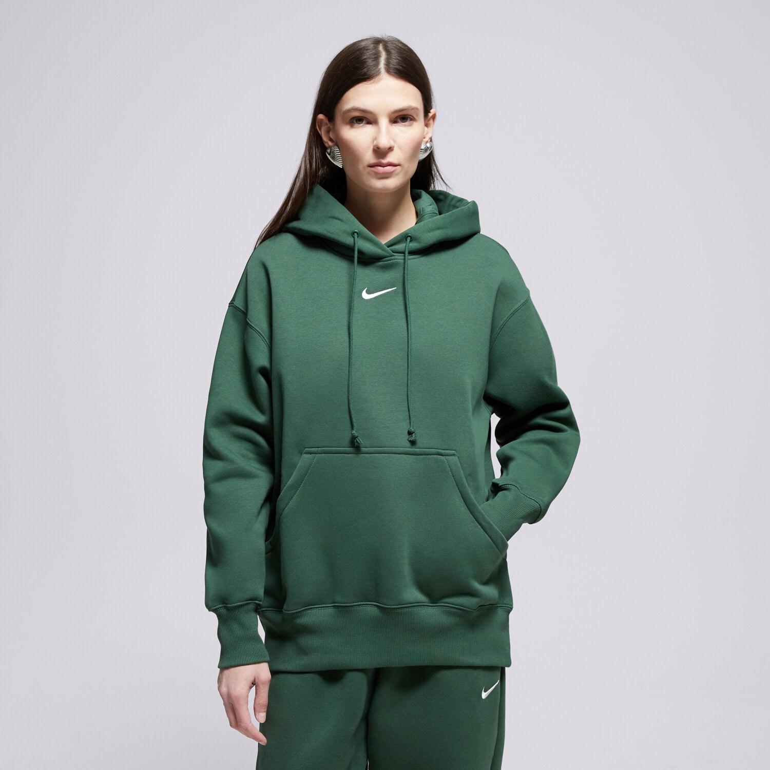 Femei bluză NIKE BLUZĂ CU GLUGĂ PHNX FLC OS HOODIE W NSW DQ5860-323 Verde