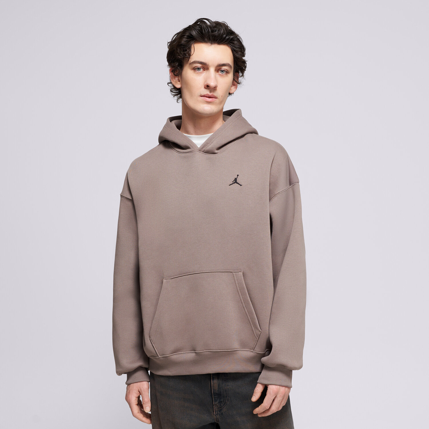 Bărbați bluză JORDAN BLUZĂ CU GLUGĂ JORDAN BROOKLYN FLEECE IB7235-040 Maro