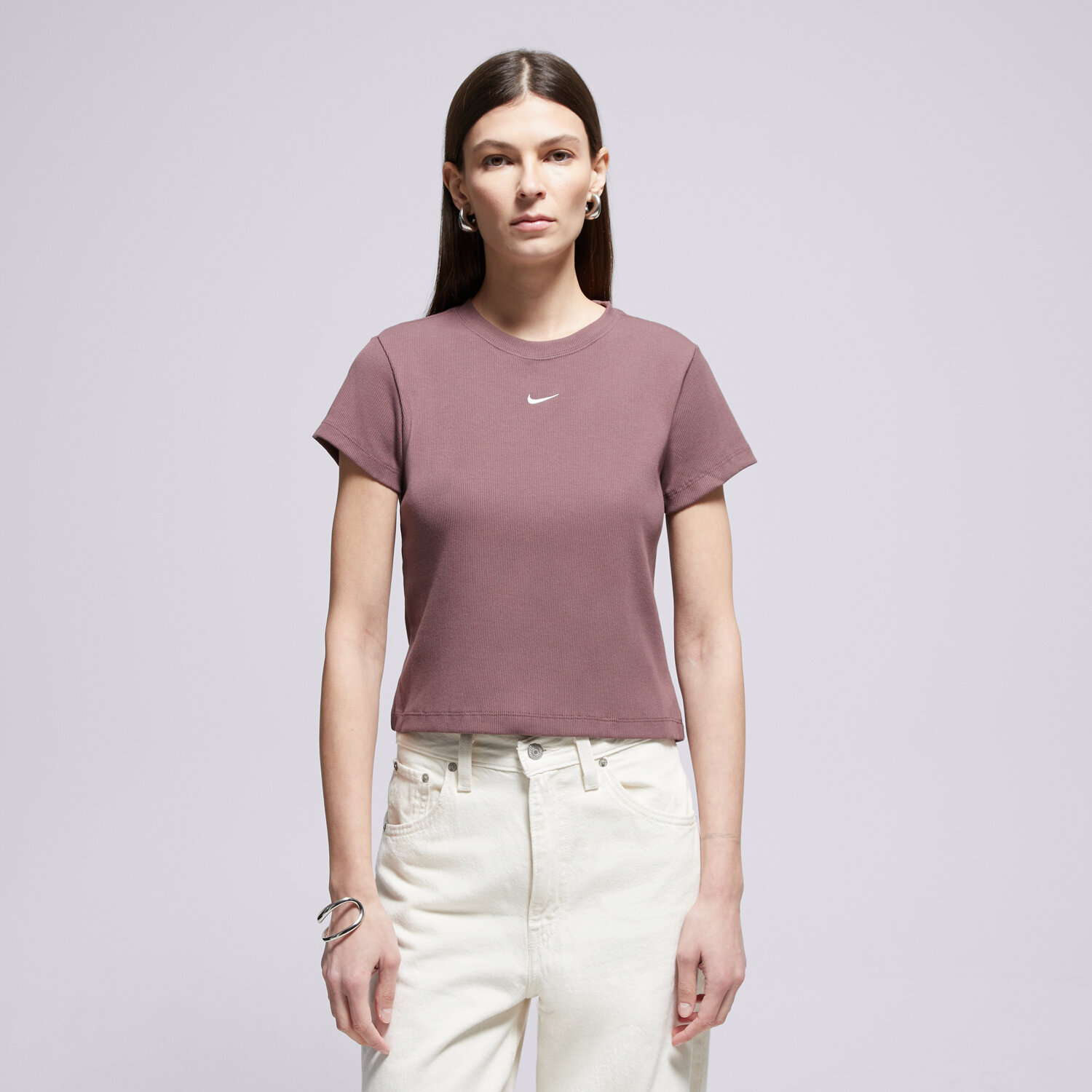 Femei tricou NIKE TRICOU RIB TGHT SS TEE W NSW HV4994-502 Maro