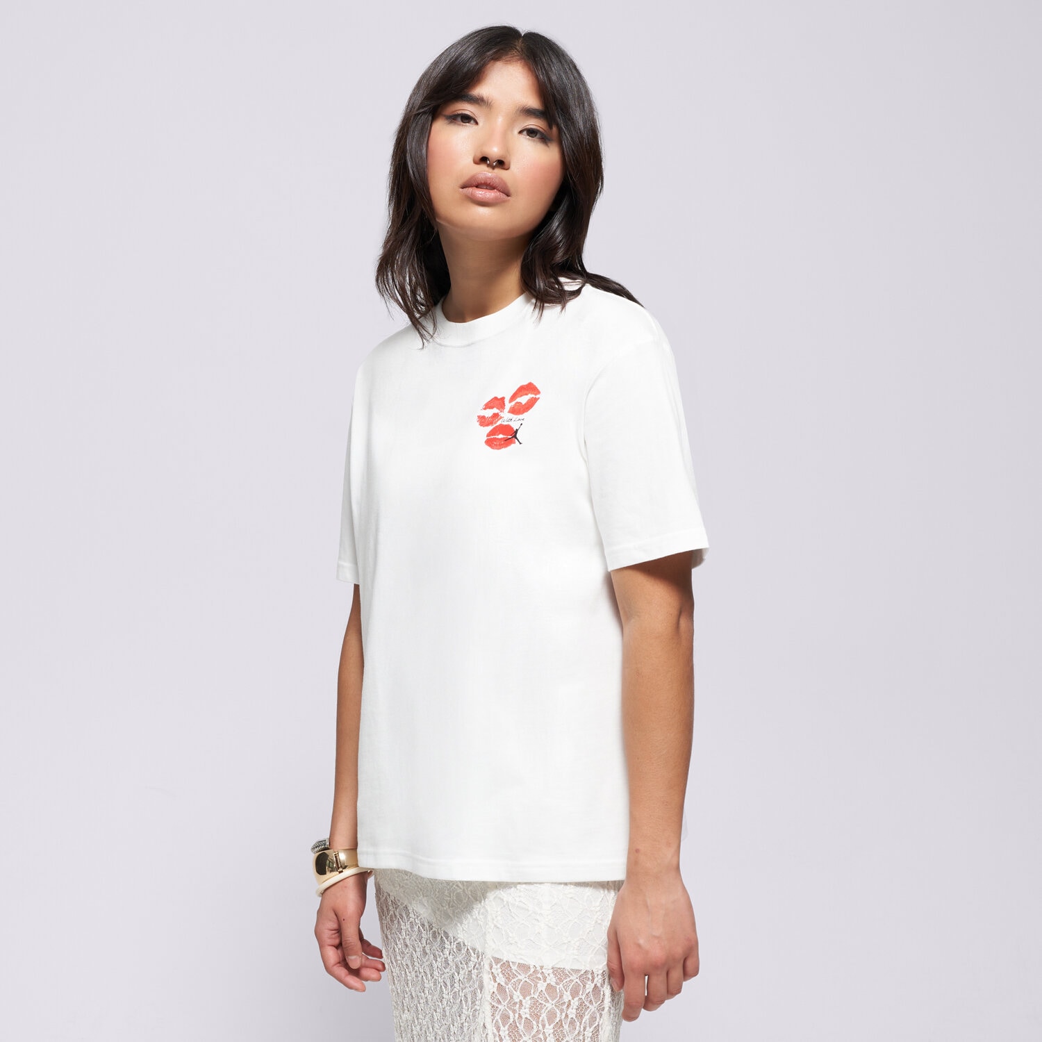 Femei tricou JORDAN TRICOU W J FLT SS GF GFX TEE KISS IF0797-100 Alb