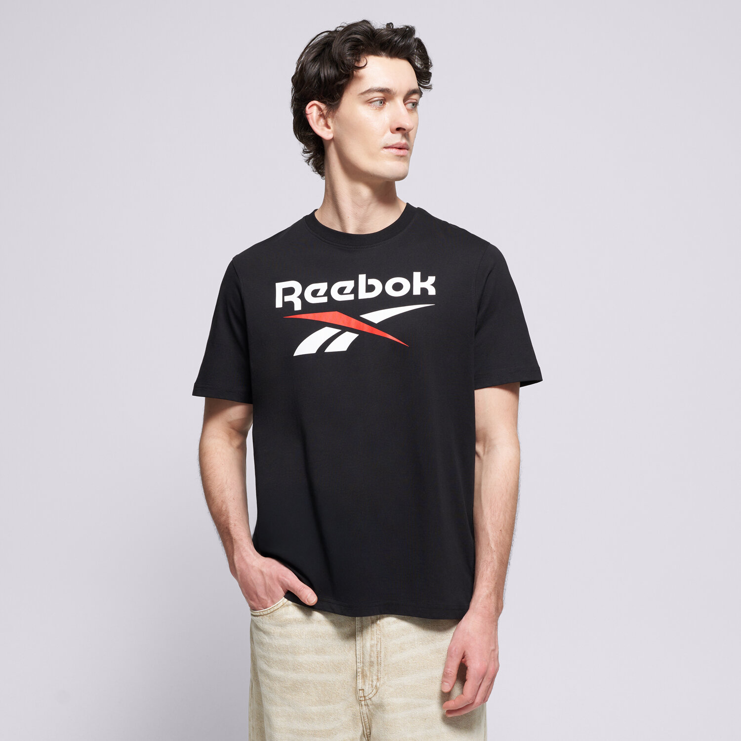Bărbați tricou REEBOK TRICOU BRUNO BIG LOGO CREW NECK SS TEE 100240887 Negru