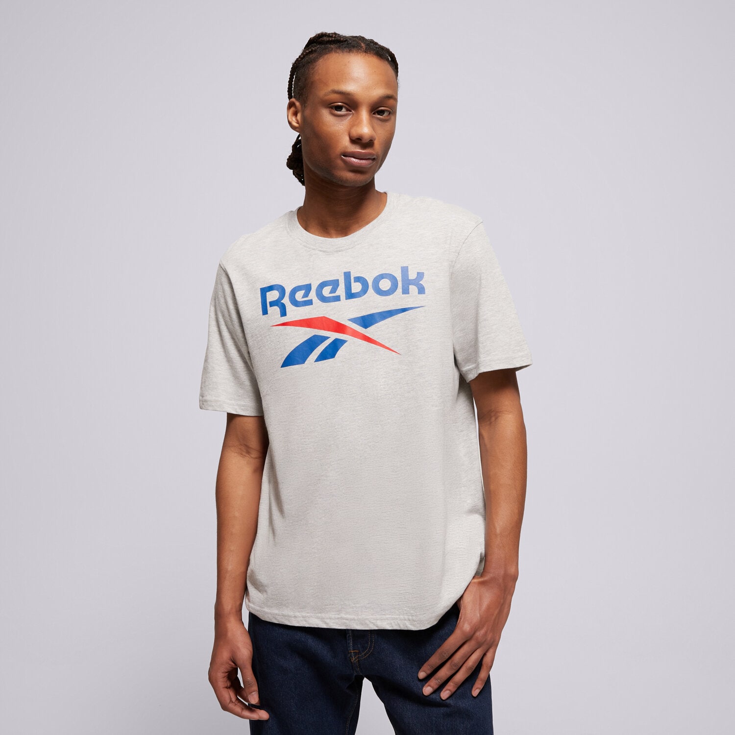 Bărbați tricou REEBOK TRICOU BRUNO BIG LOGO CREW NECK SS TEE 100240886 Gri