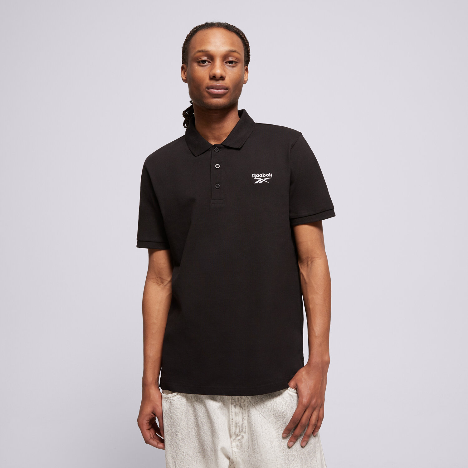 Bărbați tricou REEBOK POLO BLAZE EMBROIDERED SS POLO SHIRT 100239701 Negru