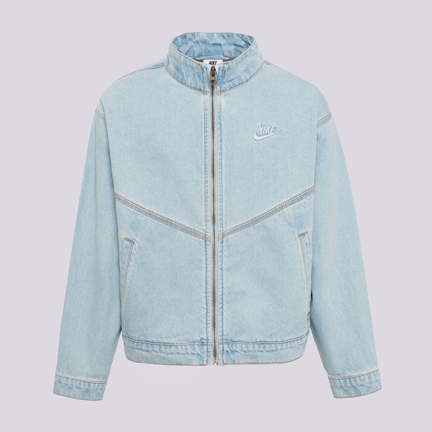 Jachetă de sezon pentru copii (primăvară/toamnă) NIKE JACHETĂ WR DENIM JACKET GIRL IF2317-436 Albastru