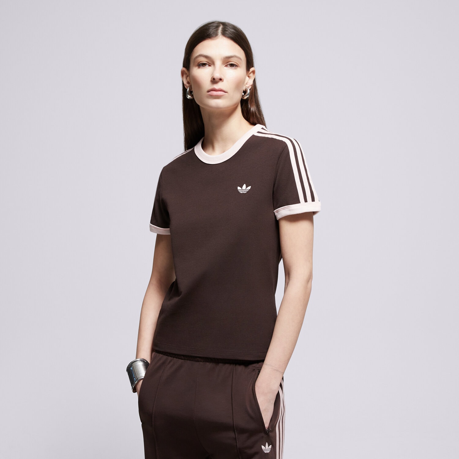 Femei tricou ADIDAS TRICOU 3S TEE SLIM KC9017 Maro