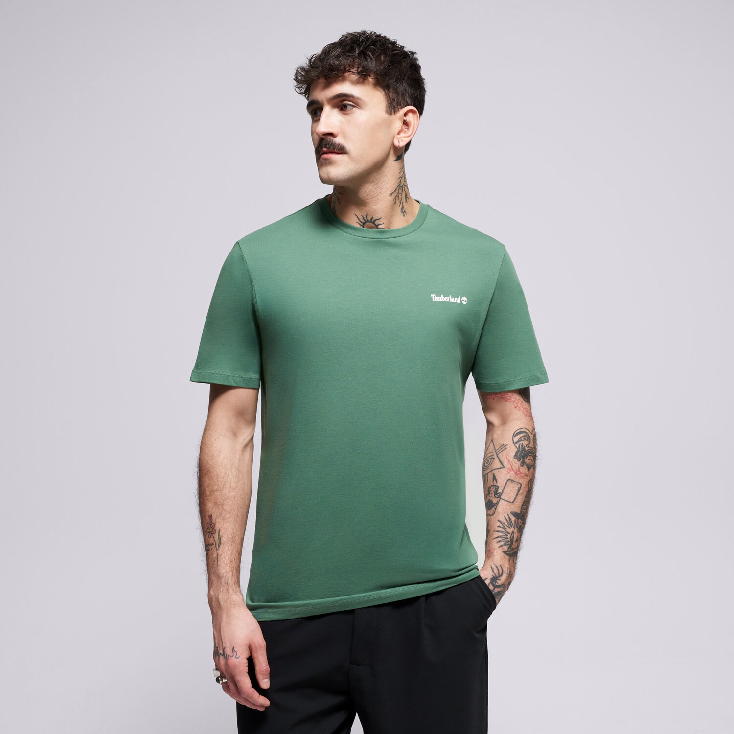 Bărbați tricou TIMBERLAND TRICOU SMALL LINEAR LOGO PRINT TEE TB0A5QQTA6Z1 Verde