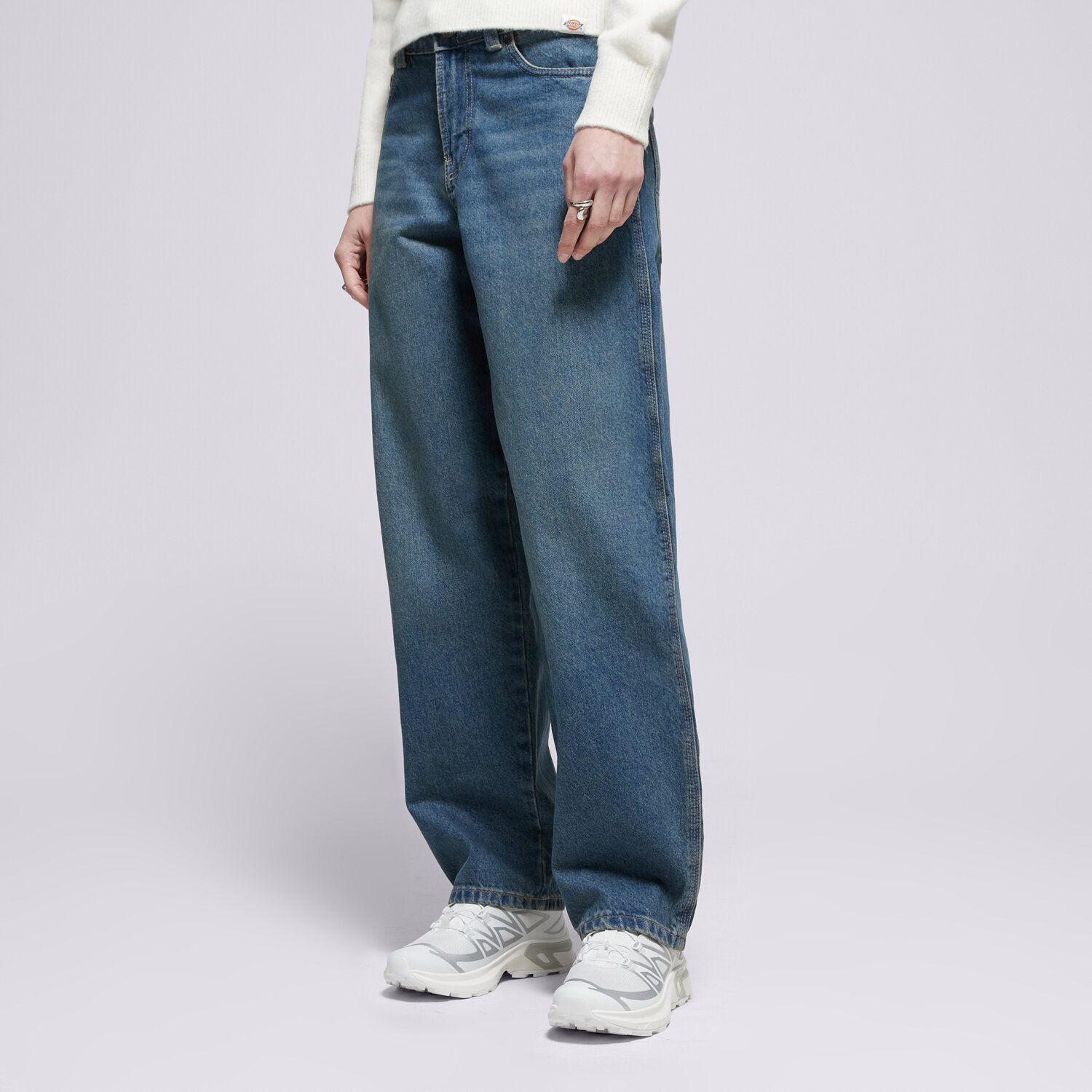 Femei pantaloni DICKIES PANTALONI  LOOSE TAPERED WORK JEANS W DK0A885JL231 Albastru