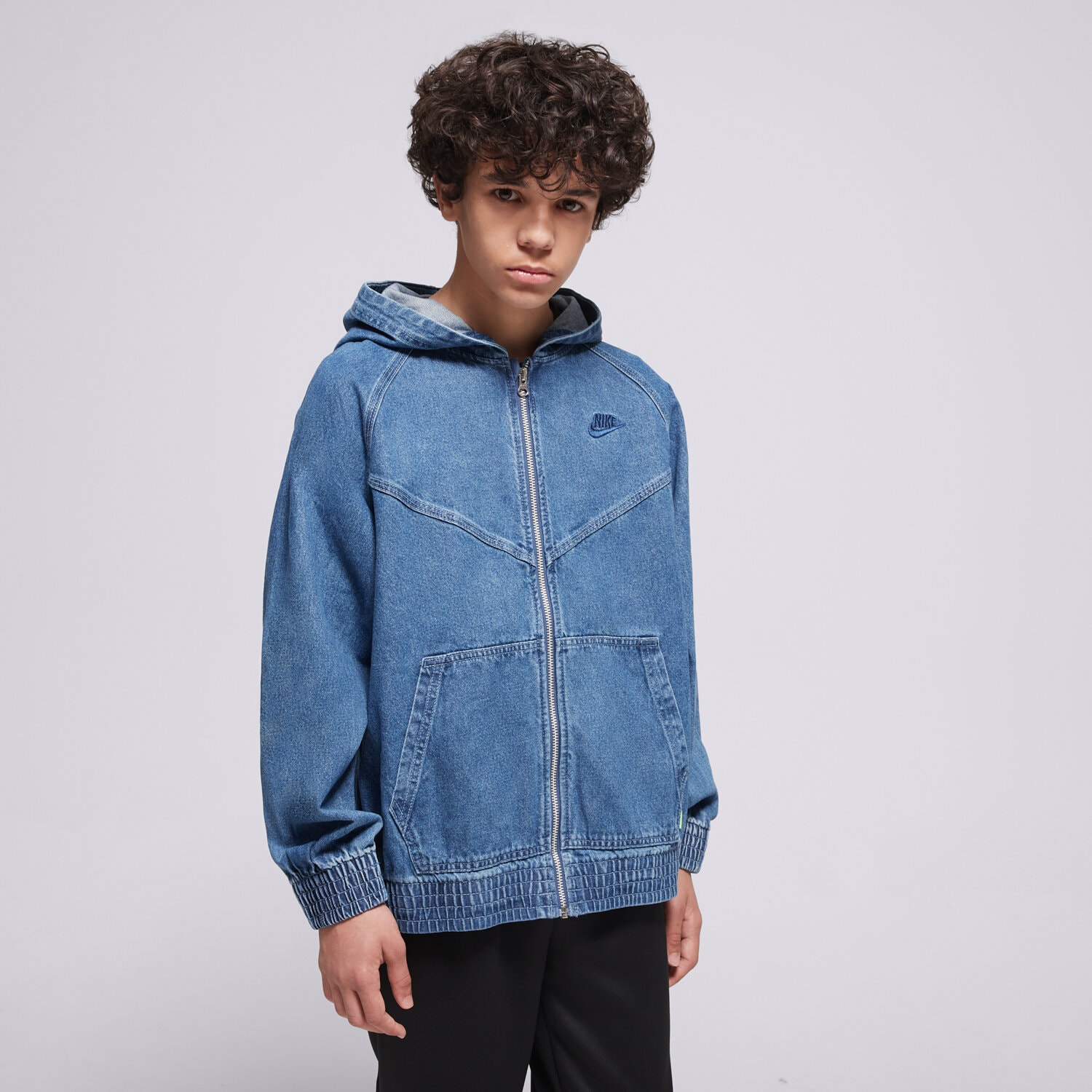 Jachetă de sezon pentru copii (primăvară/toamnă) NIKE JACHETĂ WR DENIM FZ JACKET BOY IF2306-435 Albastru